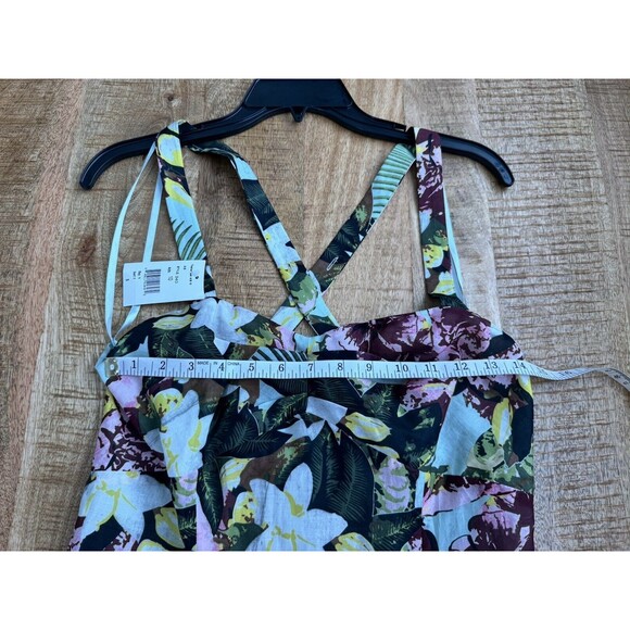 Cabi Women's A Line Smocked Tropical Tank Top Cotton Silk Blend Size 10 - Picture 11 of 12